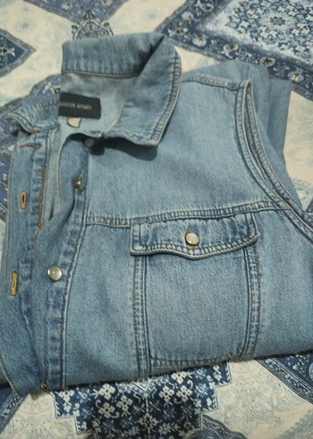 Kadın Mavi Uzun Kot Elbise jile - Görsel 4