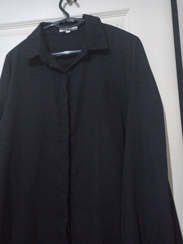 Siyah Rahat Kesim Kadın Gömlek - Görsel 3