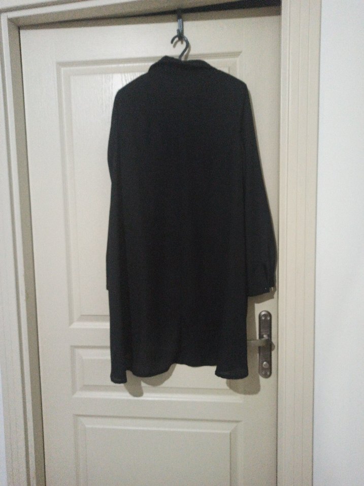 Siyah Rahat Kesim Kadın Gömlek - Görsel 2