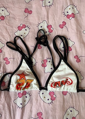 Beyaz Strappy Bikini Üstü