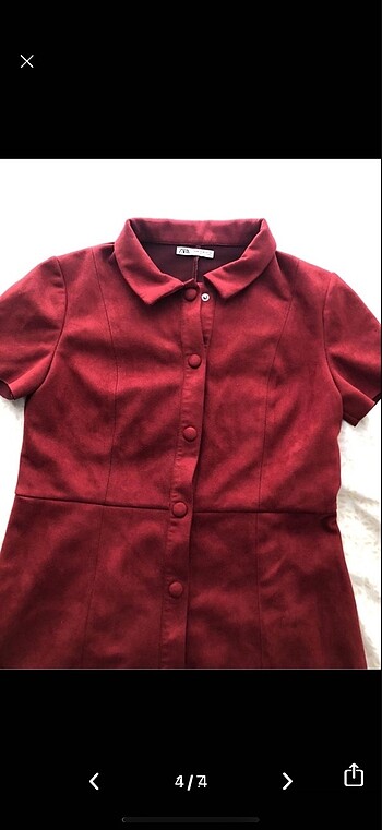 m Beden bordo Renk Zara elbise