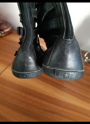 37 Beden siyah Renk emo siyah deri uzun converse ayakkabı bot
