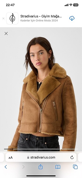 Stradivarius Biker Kürklü Ceket