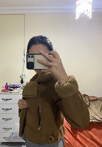 s Beden camel Renk Stradivarius Biker Kürklü Ceket