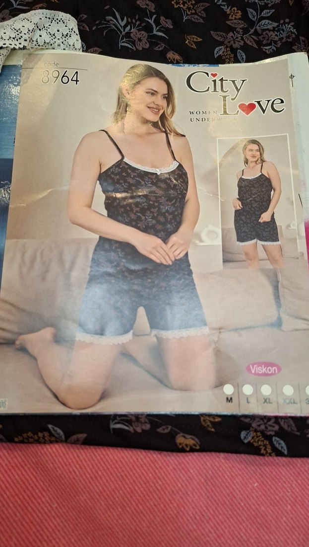 Koyu Kahverengi Desenli Mini Kadın Pijama Takımı - Görsel 4