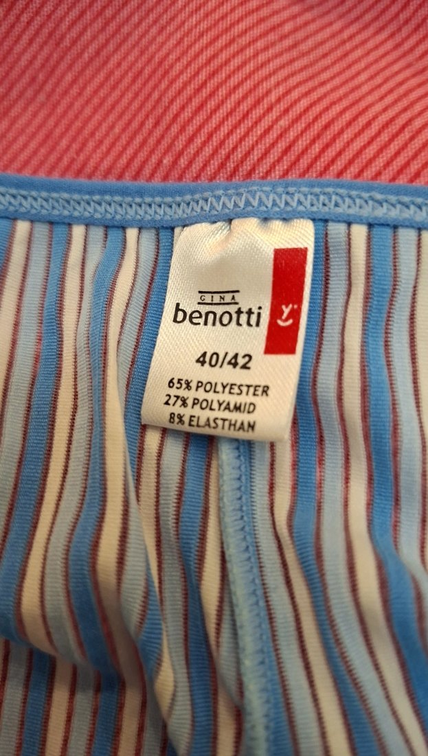 Mavi Çizgili Mini Askılı Kadın Pijama Takımı - Görsel 3