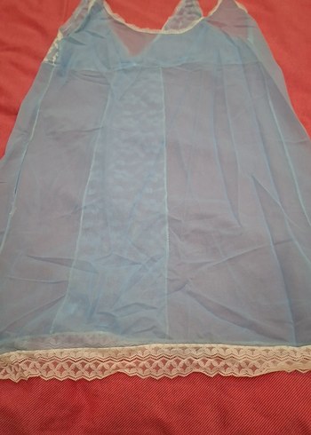 Mavi Nakışlı vintage gecelik - Görsel 2