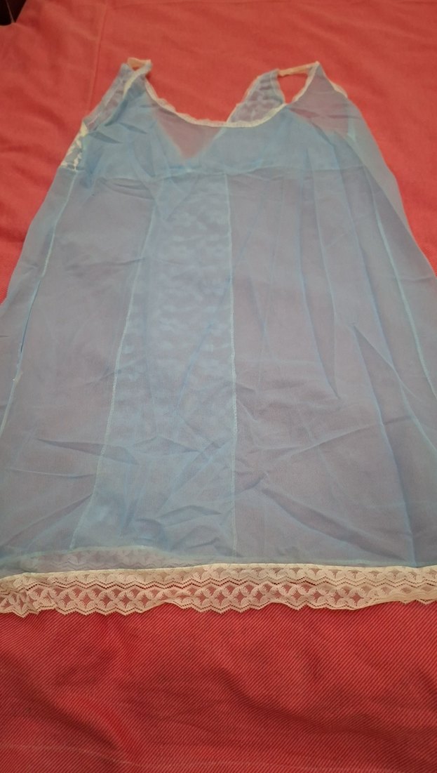 Mavi Nakışlı vintage gecelik - Görsel 2