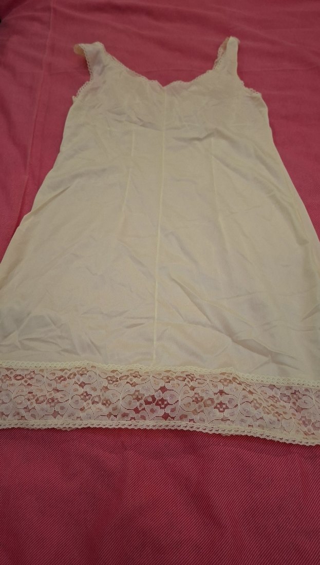 Vintage Dantelli krem Midi Gecelik - Görsel 2