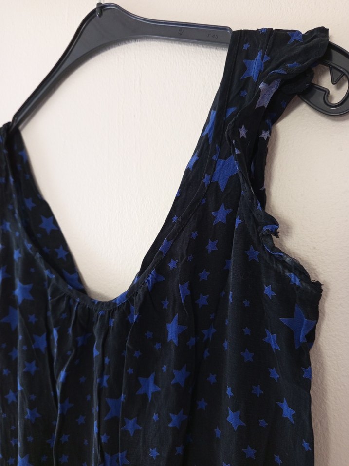 Kadın Mavi Yıldız Desenli Mini Tulum - Görsel 5