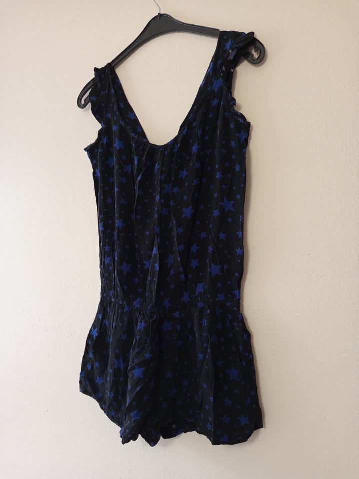 Kadın Mavi Yıldız Desenli Mini Tulum - Görsel 2