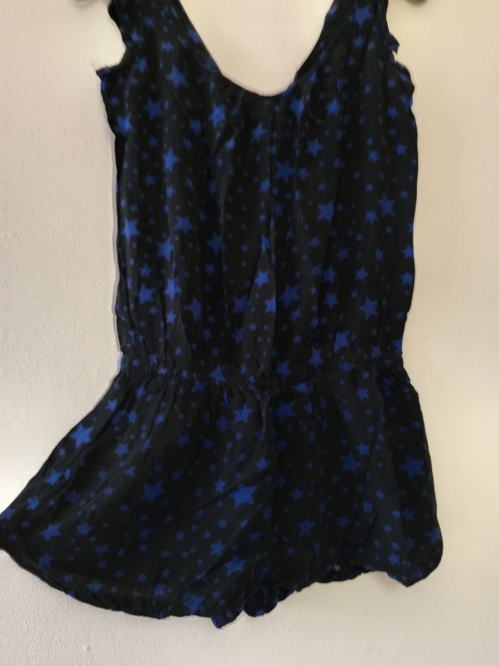 Kadın Mavi Yıldız Desenli Mini Tulum - Görsel 3