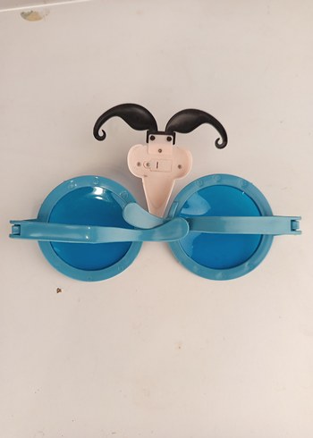Şeffaf Mavi Retro Parti  Gözlüğü - Görsel 5