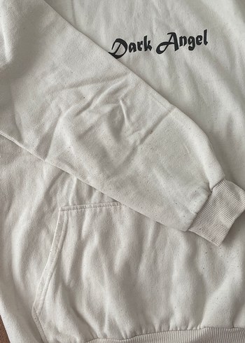 diğer Beden Beyaz Kapüşonlu Rahat Kesim Sweatshirt
