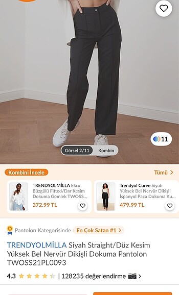 36 Beden siyah Renk Kumaş Pantolon