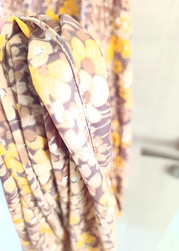 Bohem V Yaka Kolsuz Uzun Elbise - Görsel 5