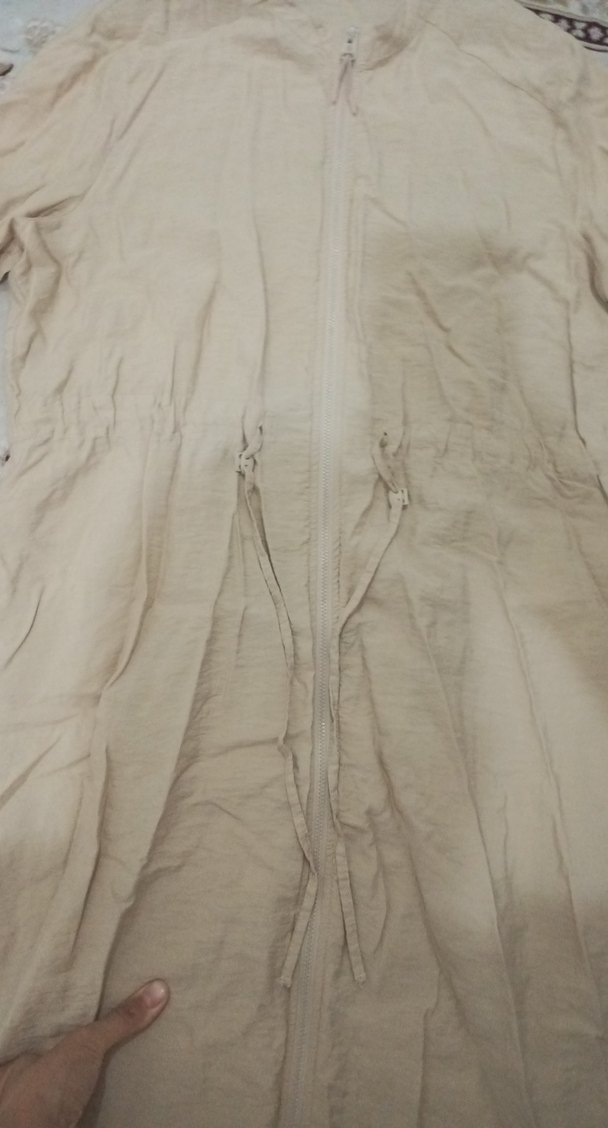 Kadın Bej Bohem Tarz Uzun Salaş Sabahlık - Görsel 3