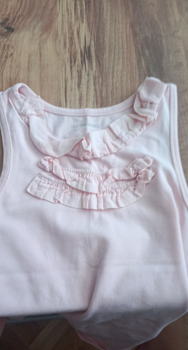 Kız Çocuk Pembe Fırfırlı Atlet - Görsel 3