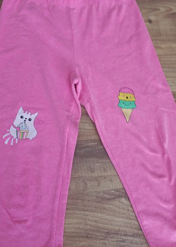 LC Waikiki Kız Çocuk Pembe Rahat Kesim Baskılı Tayt