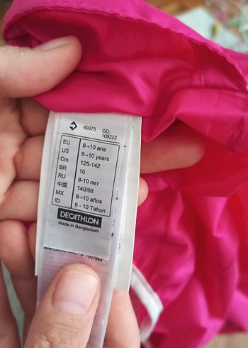 8 Yaş Beden Çocuk Pembe Kapüşonlu Yağmurluk