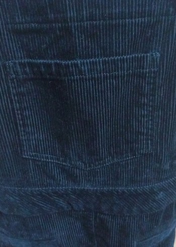 Kadın Siyah Denim Askılı Midi Salopet - Görsel 2