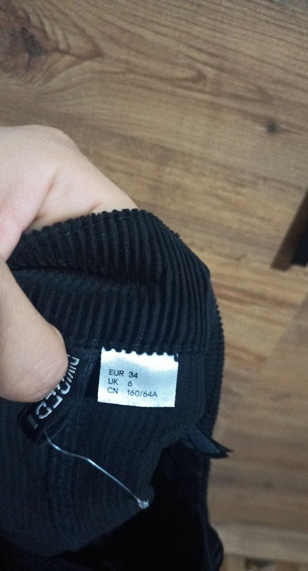 Kadın Siyah Denim Askılı Midi Salopet - Görsel 5