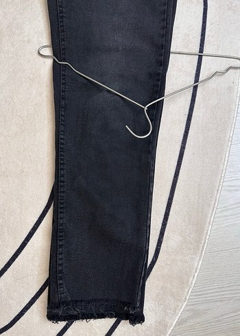 31 Beden gri Renk Gri Kemerli Kadın Denim Pantolon
