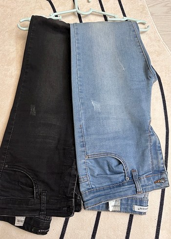 31 Beden mavi Renk Kadın Fitted Denim Kot Pantolon - Siyah ve Mavi