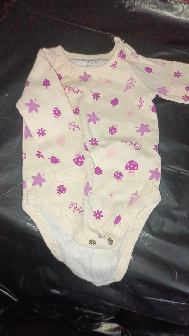 Uzun Kollu Çiçek Desenli Bebek Body - Görsel 3