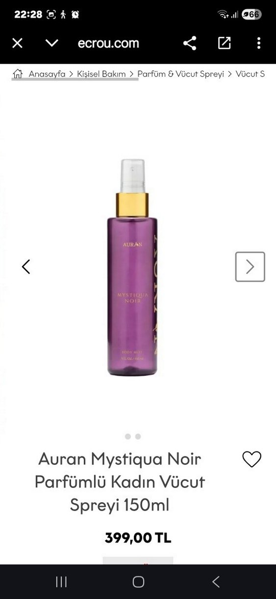 MYSTIQUA NOIR BODY MIST SPRAY
 Kadın Deodorantı - Görsel 2