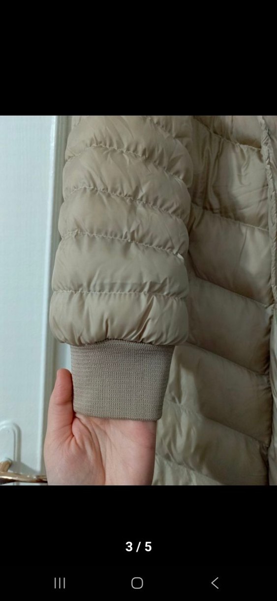 Bej Renk Kadın Şişme Kaban - Görsel 3