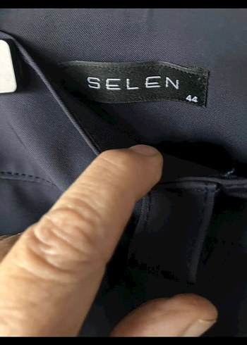 Lacivert Kadın Kumaş Pantolon Kemerli Midi Boy,Selen marka - Görsel 2