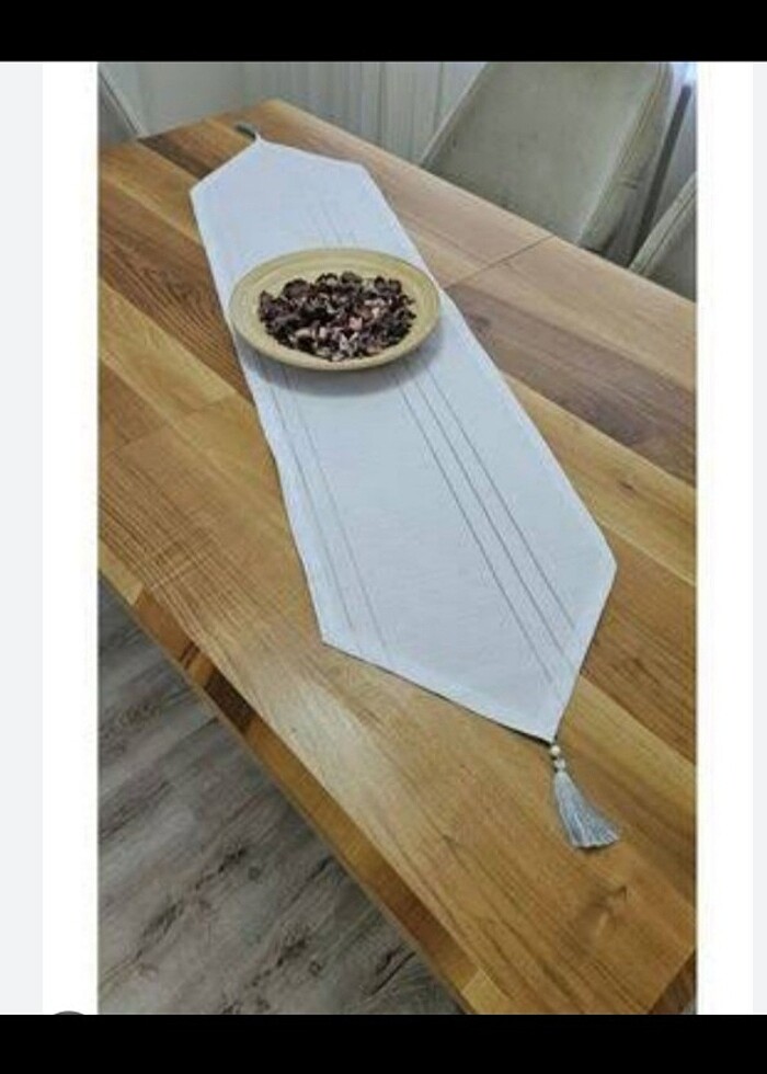 Beyaz,masa örtüsü ve runner - Görsel 3