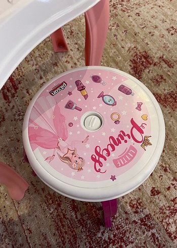 Pembe Kalpli Ayna ve Tabureli Çocuk Oyun Masası - Görsel 2