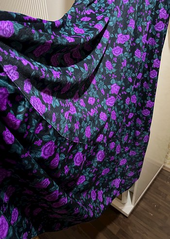 Bohem Tarz Mor Uzun Piliseli Elbise - Görsel 4