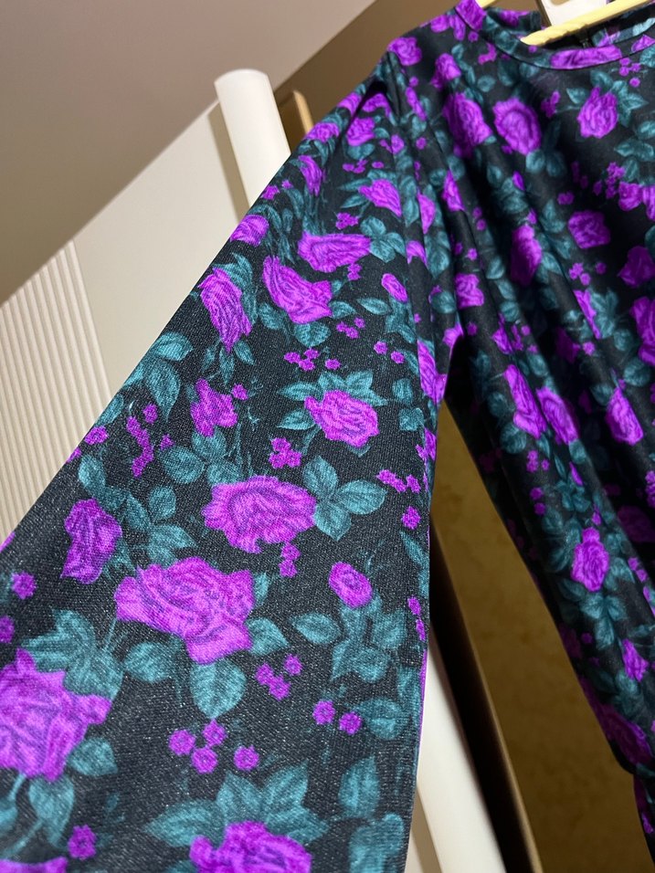 Bohem Tarz Mor Uzun Piliseli Elbise - Görsel 2