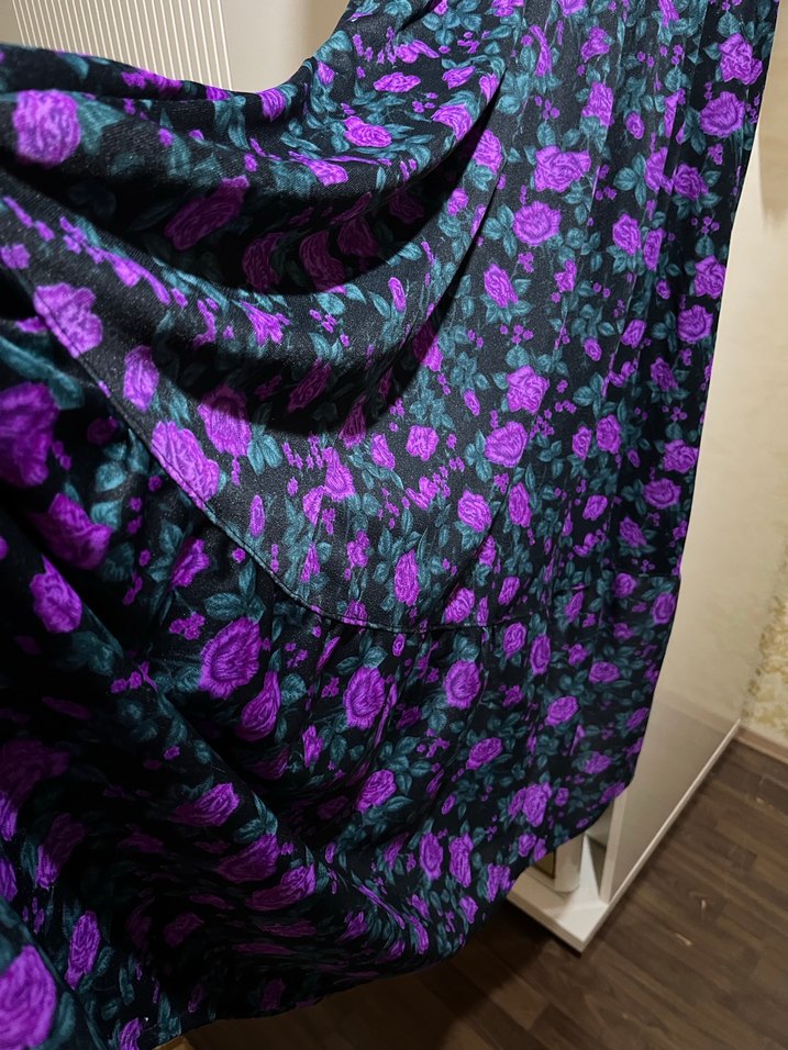 Bohem Tarz Mor Uzun Piliseli Elbise - Görsel 4