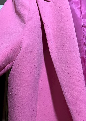 m Beden Pembe Kadın Midi Blazer Ceket