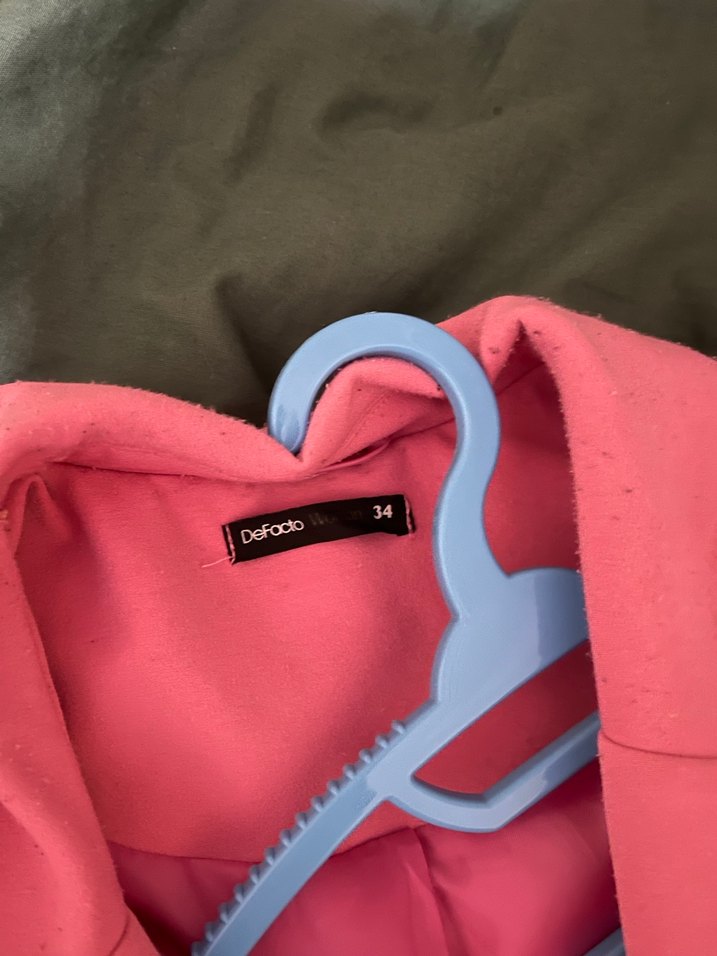 Pembe Kadın Midi Blazer Ceket - Görsel 5