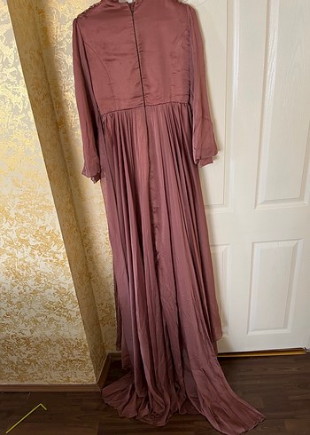 Gül kurusu özel dikim  kuyruklu nişan kıyafeti abiye - Görsel 6