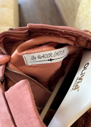 Gül kurusu özel dikim  kuyruklu nişan kıyafeti abiye - Görsel 2