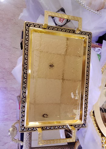 Parlak Altın Renkli 2li Mutfak Tepsisi - Görsel 3