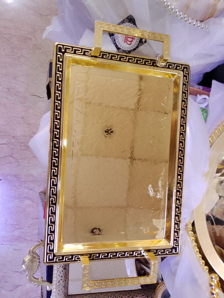 Parlak Altın Renkli 2li Mutfak Tepsisi - Görsel 3