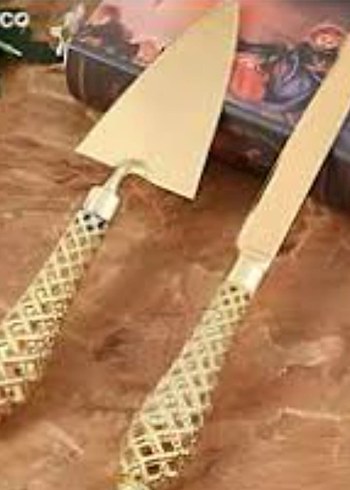Parlak Altın Pasta Servis Seti