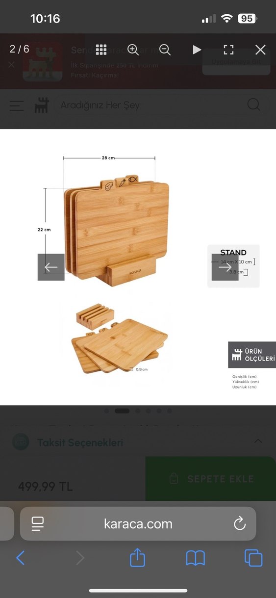 Karaca Bambu Kesme Tahtası Seti - Görsel 4