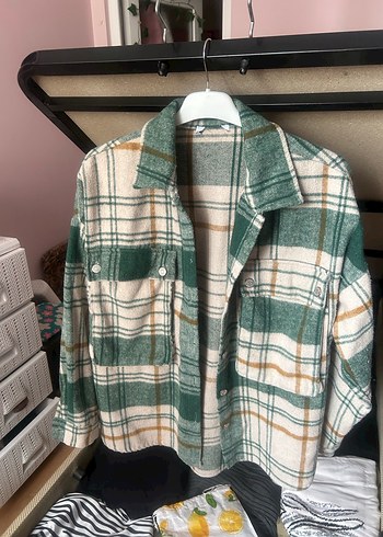 Düğmeli Kareli Pamuklu Kadın Gömlek - Görsel 3