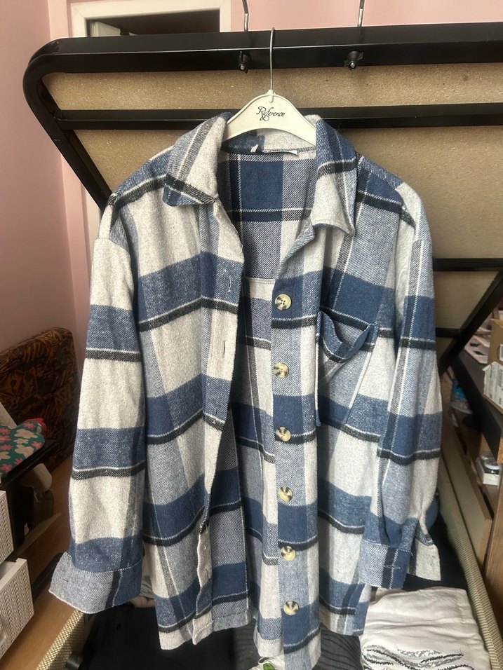 Düğmeli Kareli Pamuklu Kadın Gömlek - Görsel 5