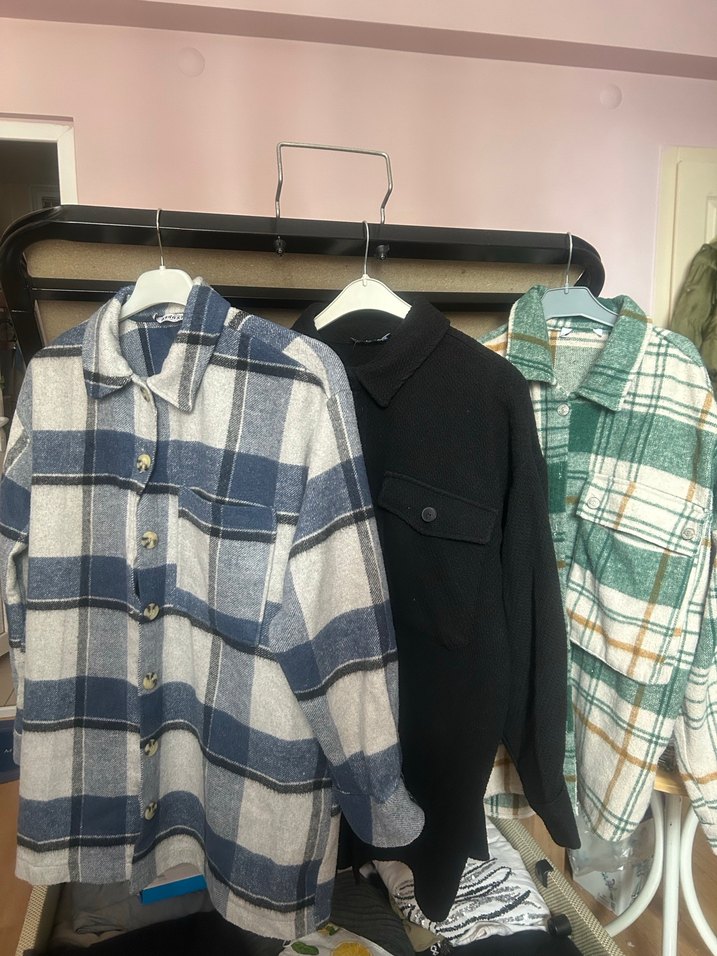 Düğmeli Kareli Pamuklu Kadın Gömlek - Görsel 2