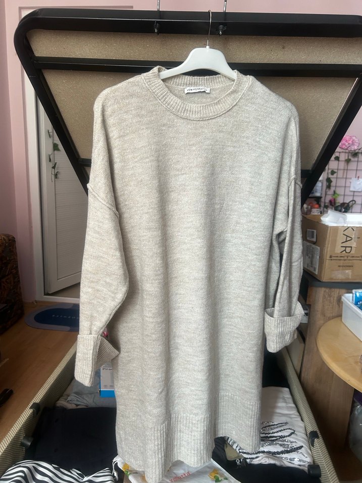 Kadın Kahverengi Boğazlı Triko Midi Kazak - Görsel 2