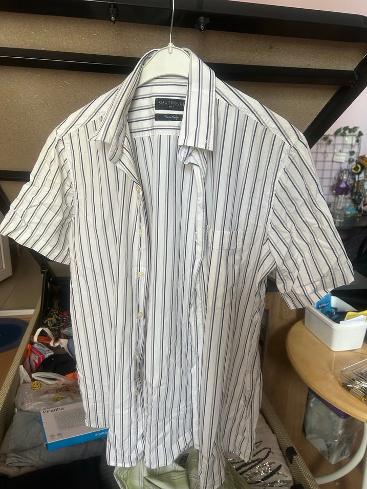 Erkek Gri Bağlamalı Desenli Kısa Kollu Gömlek - Görsel 3